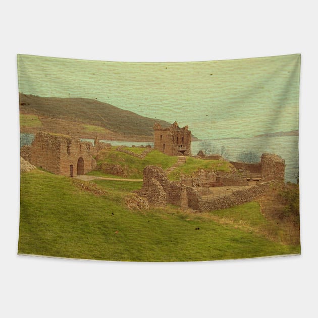 Urqhart Castle in Loch Ness Tapestry by PrivateVices