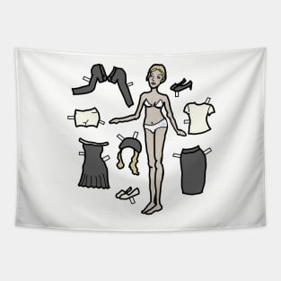 Paper Doll Pieces - Black and White and Blonde Tapestry