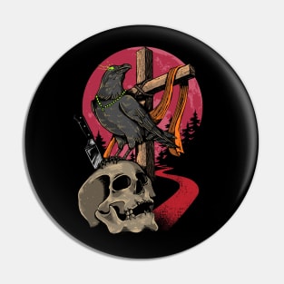 Crow Skull Bringer of Death Pin