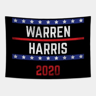 Elizabeth Warren and Kamala Harris on the one ticket? Dare to dream. Presidential race 2020 Distressed text Tapestry