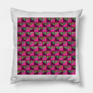 Red clover checkerboard Pillow