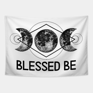 Wicca Gift Pagan Triple Moon Goddess Blessed Be Gifts Tapestry