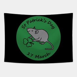 Rat with Shamrock St Patricks Day Tapestry