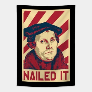 Martin Luther Nailed It Retro Propaganda Tapestry