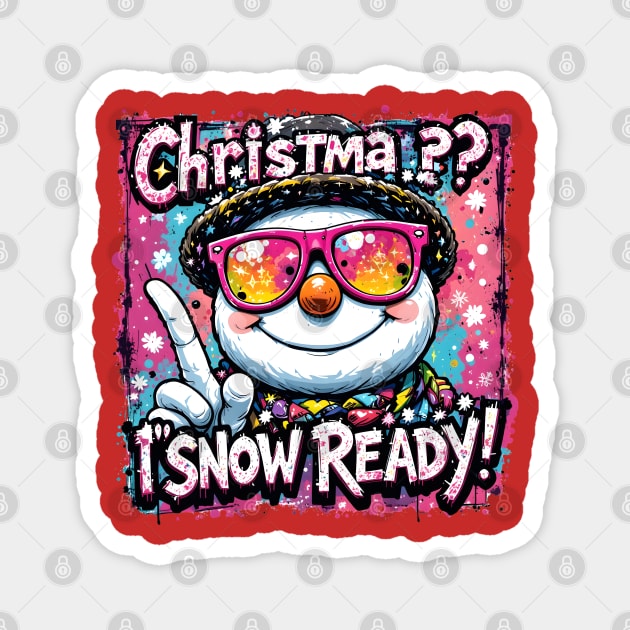 Cool-Snowman-Christmas Magnet by JessArty
