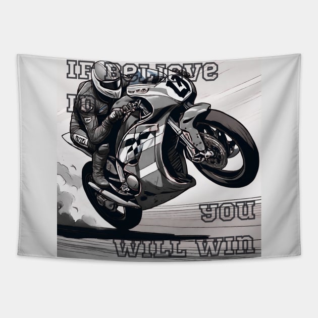 If Believe in You Will Win. mono Tapestry by fazomal