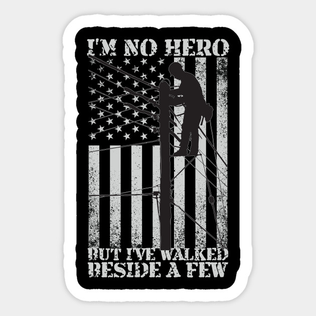 American Flag Electrical Power Lineman