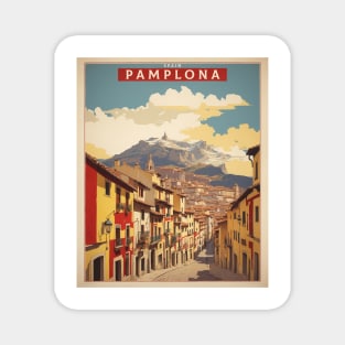 Pamplona Spain Travel Tourism Retro Vintage Magnet