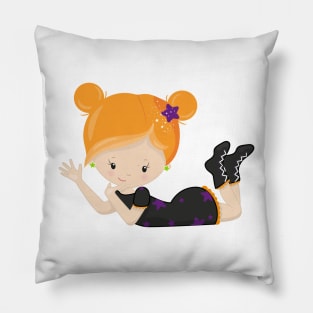 Halloween, Witch, Orange Hair, Trick Or Treat, Boo Pillow