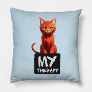Just My Therapy Support Cat Pillow