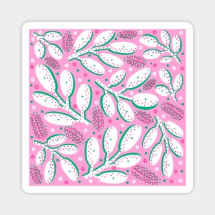 Pink White with Green Accents Magnet