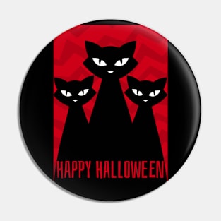 Happy Halloween Scary Cats Pin