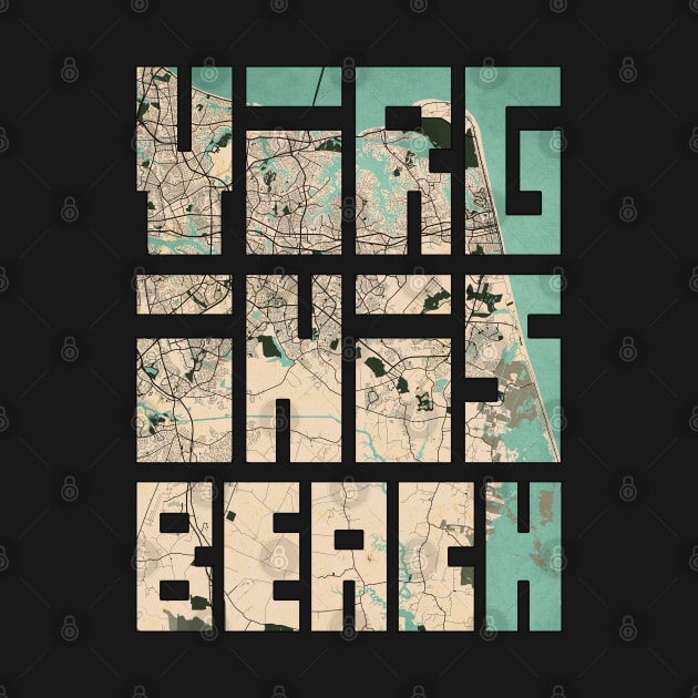 Virginia Beach, USA City Map - Vintage by deMAP Studio