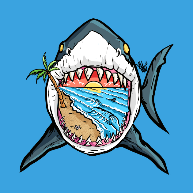 The Beach Shark by SkloIlustrator