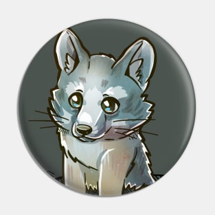 Pocket Cute Grey Fox Pin