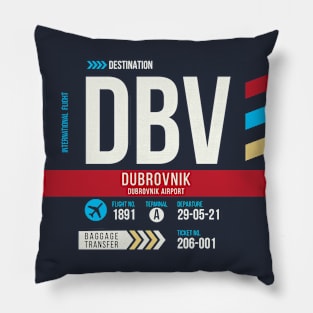 Dubrovnik (DBV) Airport Code Baggage Tag Pillow