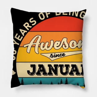 Classic January 1961 60 Years Old Retro 60th Birthday Gift Pillow