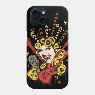 Vintage style Rock Goddess, Musical Explosion Phone Case