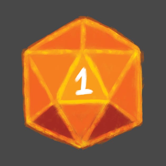 Natural 1 | Hand Painted Golden Nat 1 - Critical Fail D&D by SQRL Studios