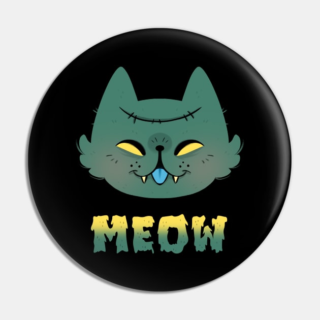 Zombie Meow Pin by monitosbonitos