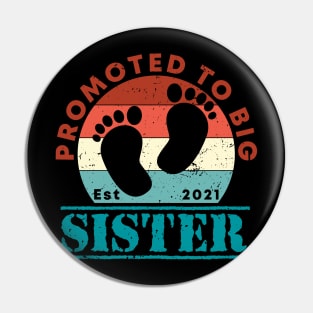 Vintage Promoted to Big Sister 2021 new Sister gift Big Sister Pin