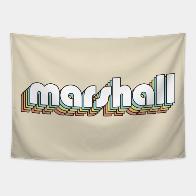 Marshall - Retro Rainbow Typography Faded Style Tapestry by Paxnotods