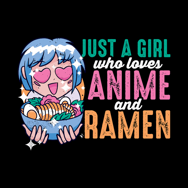 Just A Girl Who Loves Anime And Ramen Chibi Girl by wbdesignz