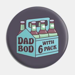 Dad Bod With Six Pack Beer Funny Pin