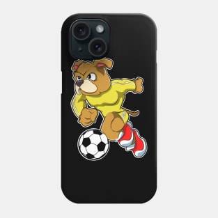 Dog as Soccer player with Soccer ball Phone Case