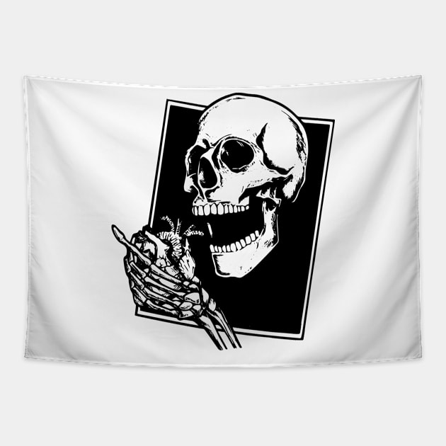 Golden Rule Never Expect Best Skull Tapestry by KingMaster