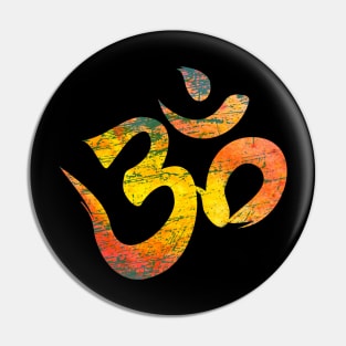 orange om watercolor grunge Pin