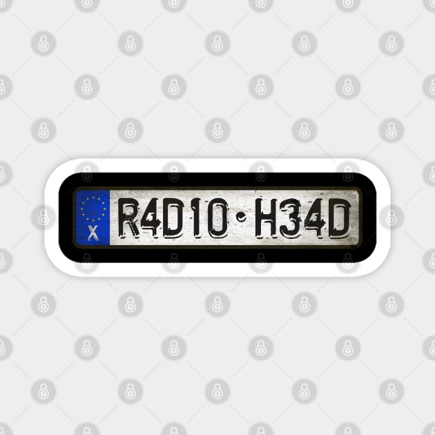 R4D10 - H34D Car license plates Magnet by Girladies Artshop