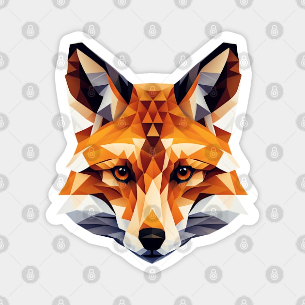 Fox Head Geometric Magnet by Bondoboxy