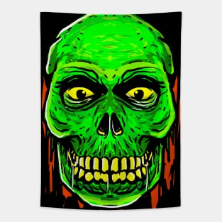 Green Skull Head Tapestry