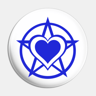 Blue Pagan Heart Cheeky Witch® Pin