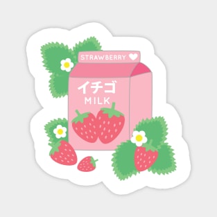 Strawberry Milk Kawaii Cute Strawberries Pink Magnet