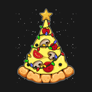 Pizza Christmas Tree Lover Star Xmas Lights Fans T-Shirt