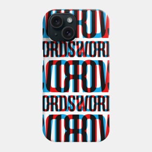 Words Typography Stack (Cyan Red Black) Phone Case