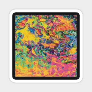 Neon Sunset Dream - Colorful Paint Pour/ Fluid Art - Unique and Vibrant Abstract Acrylic Paintings for Art Prints, Canvas Prints, Wall Art, Mugs, Leggings, Phone Cases, Tapestries and More Magnet