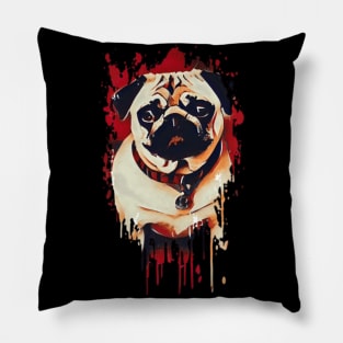 Chinese Pug Dog Tie Dye art Pillow