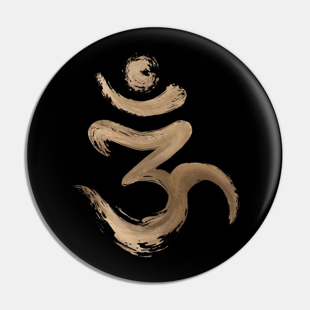 OM symbol - Golden Brushstroke Pin by Nartissima