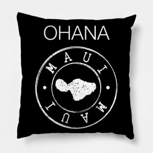 Maui Hawaii: Ohana (Family) on a Dark Background Pillow