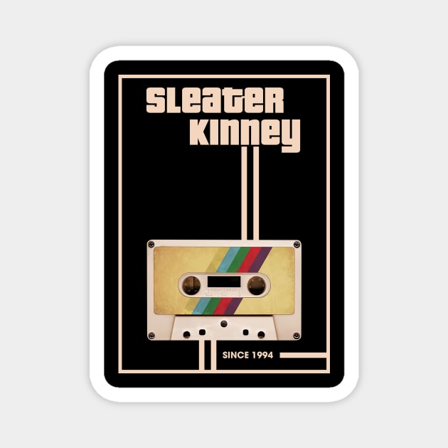 Sleater Kinney Music Retro Cassette Tape Magnet by Computer Science