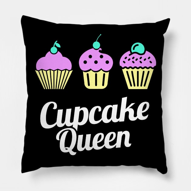 Cupcake Queen | Cute Baking Graphic Pillow by MeatMan