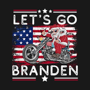 Let's Go Braden Brandon funny US Flag santa Christmas T-Shirt