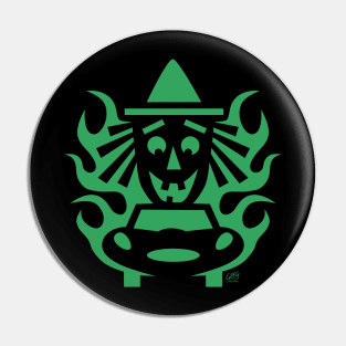 Hot Rod Halloween Witch Pin