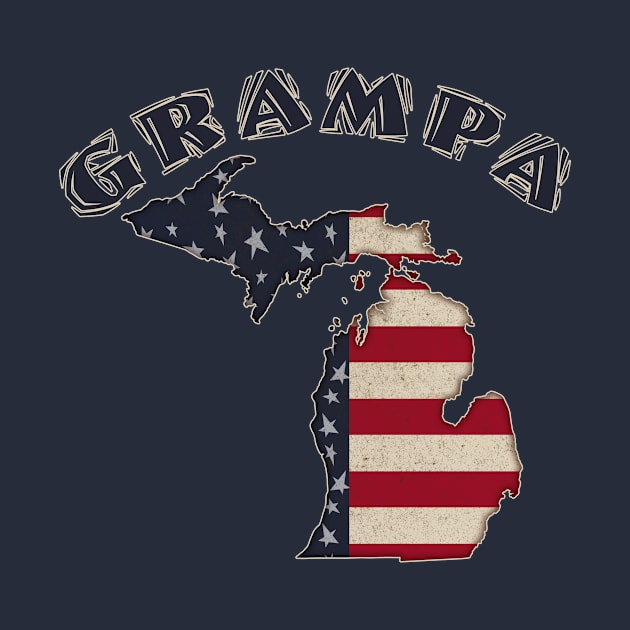 Americana Style Grampa Michigan | Art by Cherie by CheriesArt