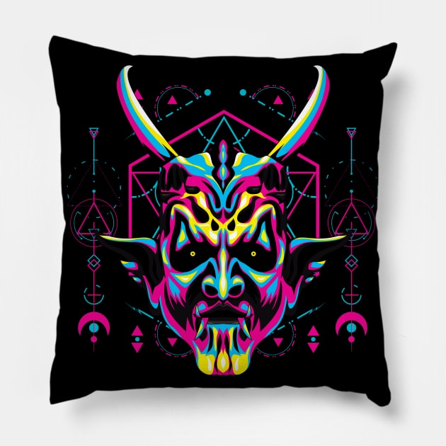 devil popart mask Pillow by SHINIGAMII