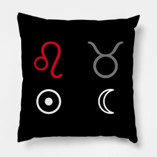 Leo Sun Taurus Moon Zodiac Sign Pillow