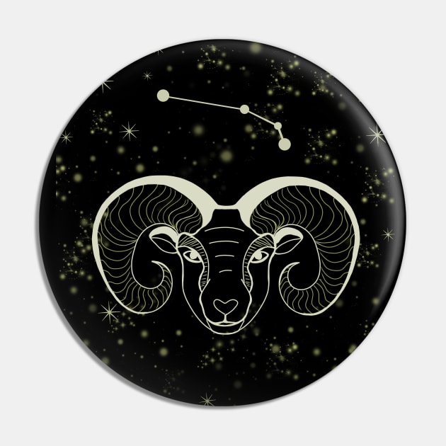 Aries Ram and aries constellation Pin by galaxieartshop